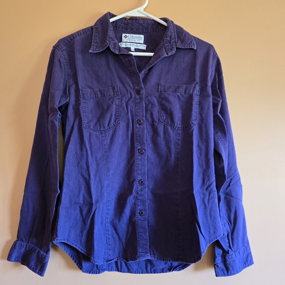 Columbia Purple Button-Up Shirt PTP=18"